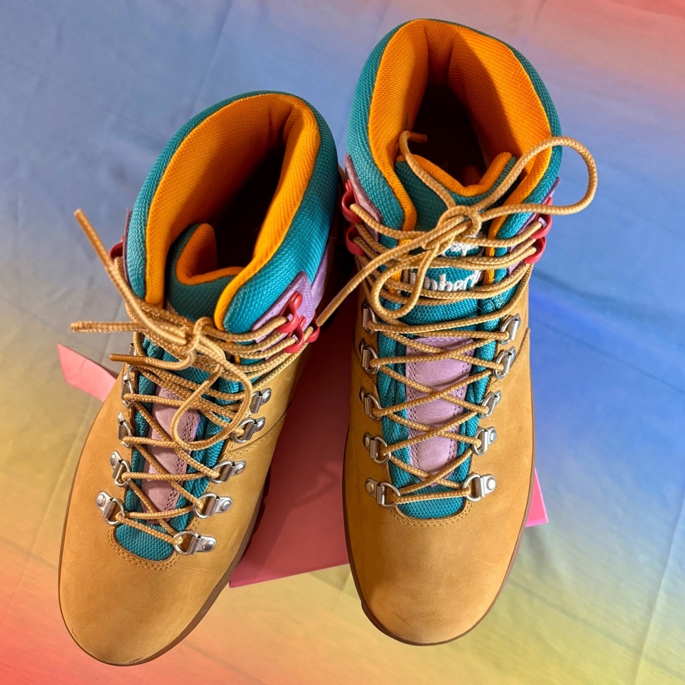 Timberland Euro Waterproof Hiker Boot In Wheat Nubuck Leather Size 10 Womenโs ๐ - Picture 13 of 16